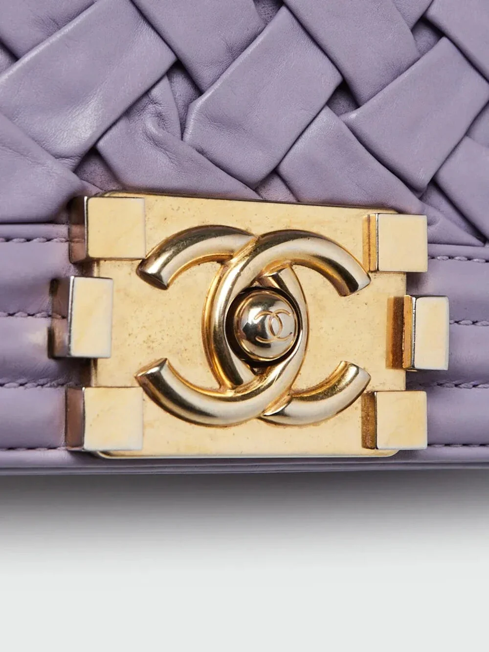 Chanel Purple Woven Lambskin Leather #235312C28B